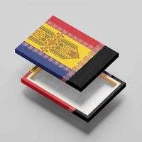 Romania National Flag Day 26th June Canvas Wall Art Red Traditional Embroidery Patterns