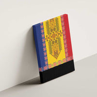 Romania National Flag Day 26th June Canvas Wall Art Red Traditional Embroidery Patterns