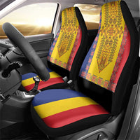 Romania National Flag Day 26th June Car Seat Cover Red Traditional Embroidery Patterns