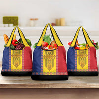 Romania National Flag Day 26th June Grocery Bag Red Traditional Embroidery Patterns