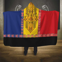 Romania National Flag Day 26th June Hooded Blanket Red Traditional Embroidery Patterns