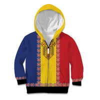 Romania National Flag Day 26th June Kid Hoodie Red Traditional Embroidery Patterns