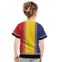 Romania National Flag Day 26th June Kid T Shirt Red Traditional Embroidery Patterns