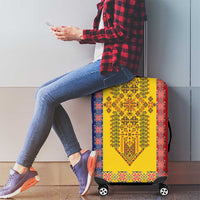Romania National Flag Day 26th June Luggage Cover Red Traditional Embroidery Patterns