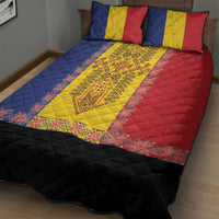 Romania National Flag Day 26th June Quilt Bed Set Red Traditional Embroidery Patterns