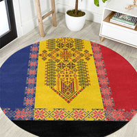 Romania National Flag Day 26th June Round Carpet Red Traditional Embroidery Patterns