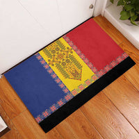 Romania National Flag Day 26th June Rubber Doormat Red Traditional Embroidery Patterns