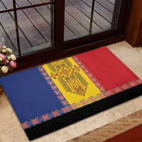Romania National Flag Day 26th June Rubber Doormat Red Traditional Embroidery Patterns