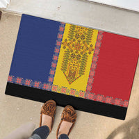 Romania National Flag Day 26th June Rubber Doormat Red Traditional Embroidery Patterns