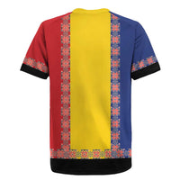 Romania National Flag Day 26th June Rugby Jersey Red Traditional Embroidery Patterns