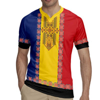 Romania National Flag Day 26th June Rugby Jersey Red Traditional Embroidery Patterns