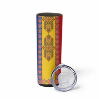 Romania National Flag Day 26th June Skinny Tumbler Red Traditional Embroidery Patterns