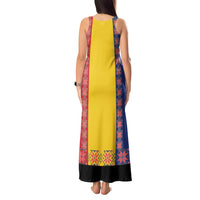 Romania National Flag Day 26th June Tank Maxi Dress Red Traditional Embroidery Patterns