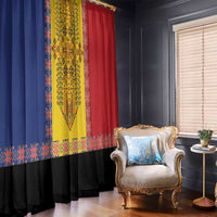 Romania National Flag Day 26th June Window Curtain Red Traditional Embroidery Patterns