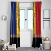 Romania National Flag Day 26th June Window Curtain Red Traditional Embroidery Patterns