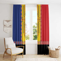 Romania National Flag Day 26th June Window Curtain Red Traditional Embroidery Patterns