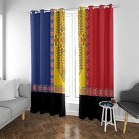 Romania National Flag Day 26th June Window Curtain Red Traditional Embroidery Patterns