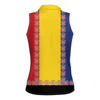Romania National Flag Day 26th June Women Sleeveless Polo Shirt Red Traditional Embroidery Patterns