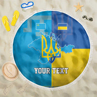 Personalized Crimean Tatar Flag Day Beach Blanket Ukraine Crimea Map