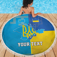 Personalized Crimean Tatar Flag Day Beach Blanket Ukraine Crimea Map