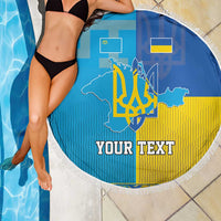 Personalized Crimean Tatar Flag Day Beach Blanket Ukraine Crimea Map