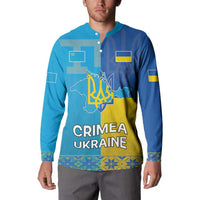 Personalized Crimean Tatar Flag Day Button Sweatshirt Ukraine Crimea Map