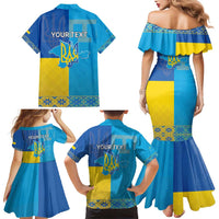 Personalized Crimean Tatar Flag Day Family Matching Mermaid Dress and Hawaiian Shirt Ukraine Crimea Map