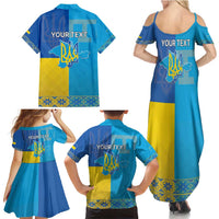 Personalized Crimean Tatar Flag Day Family Matching Summer Maxi Dress and Hawaiian Shirt Ukraine Crimea Map