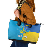 Personalized Crimean Tatar Flag Day Leather Tote Bag Ukraine Crimea Map