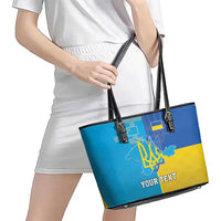 Personalized Crimean Tatar Flag Day Leather Tote Bag Ukraine Crimea Map