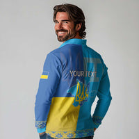 Personalized Crimean Tatar Flag Day Long Sleeve Polo Shirt Ukraine Crimea Map