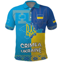 Personalized Crimean Tatar Flag Day Polo Shirt Ukraine Crimea Map