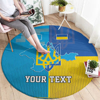 Personalized Crimean Tatar Flag Day Round Carpet Ukraine Crimea Map