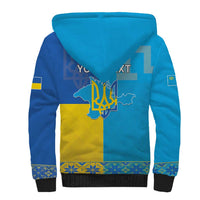 Personalized Crimean Tatar Flag Day Sherpa Hoodie Ukraine Crimea Map