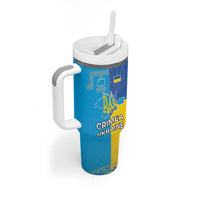 Personalized Crimean Tatar Flag Day Tumbler With Handle Ukraine Crimea Map