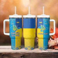 Personalized Crimean Tatar Flag Day Tumbler With Handle Ukraine Crimea Map