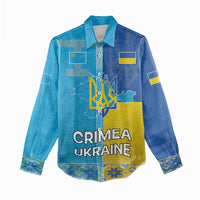 Personalized Crimean Tatar Flag Day Women Casual Shirt Ukraine Crimea Map