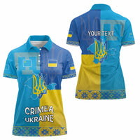 Personalized Crimean Tatar Flag Day Women Polo Shirt Ukraine Crimea Map