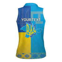 Personalized Crimean Tatar Flag Day Women Sleeveless Polo Shirt Ukraine Crimea Map