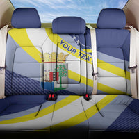 Personalized Curacao Coat of Arms Back Car Seat Cover Map Flag Style