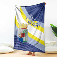 Personalized Curacao Coat of Arms Blanket Map Flag Style