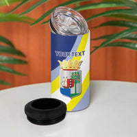 Personalized Curacao Coat of Arms 4 in 1 Can Cooler Tumbler Map Flag Style