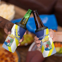 Personalized Curacao Coat of Arms 4 in 1 Can Cooler Tumbler Map Flag Style