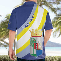 Personalized Curacao Coat of Arms Hawaiian Shirt Map Flag Style