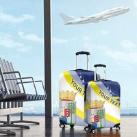 Personalized Curacao Coat of Arms Luggage Cover Map Flag Style