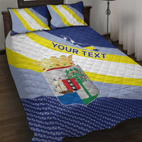Personalized Curacao Coat of Arms Quilt Bed Set Map Flag Style