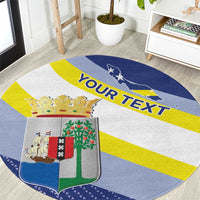 Personalized Curacao Coat of Arms Round Carpet Map Flag Style