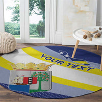 Personalized Curacao Coat of Arms Round Carpet Map Flag Style