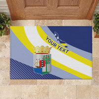 Personalized Curacao Coat of Arms Rubber Doormat Map Flag Style
