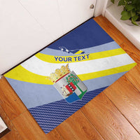 Personalized Curacao Coat of Arms Rubber Doormat Map Flag Style